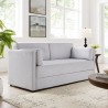 Modway Linden Upholstered Heathered Chenille Sofa Gray