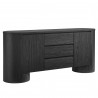 Modway Duval 71" Rounded Sideboard Storage Cabinet Black
