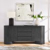 Modway Duval 71" Rounded Sideboard Storage Cabinet Black