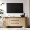 Modway Duval 71" Rounded Sideboard Storage Cabinet Brown