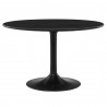 Modway Lippa 48" Round Solid Wood Dining Table Black