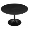 Modway Lippa 48" Round Solid Wood Dining Table Black Top