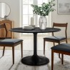 Modway Lippa 48" Round Solid Wood Dining Table Black