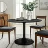 Modway Lippa 48" Round Solid Wood Dining Table Black - Modway Lippa 48" Round Solid Wood Dining Table Black