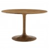 Modway Lippa 48" Round Solid Wood Dining Table Walnut