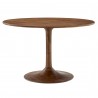 Modway Lippa 48" Round Solid Wood Dining Table Walnut