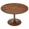 Modway Lippa 48" Round Solid Wood Dining Table Walnut Top