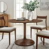 Modway Lippa 48" Round Solid Wood Dining Table Walnut