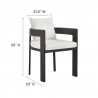 Modway Tahoe Outdoor Patio Aluminum Dining Chair White