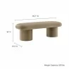Modway Orla Performance Velvet Bench Taupe - Modway Orla Performance Velvet Bench Taupe