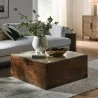Modway Truett Square Wood Rattan Coffee Table Room VIew - Modway Truett Square Wood Rattan Coffee Table Room VIew