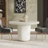 Modway Brion 48" Indoor - Outdoor Patio Concrete Round Dining Table White Indoor