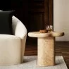 Modway Elowen Indoor - Outdoor Patio Textured Faux Travertine Side Table Room View - Modway Elowen Indoor - Outdoor Patio Textured Faux Travertine Side Table Room View