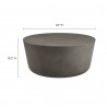 Modway Brion Round Indoor - Outdoor Patio Concrete Coffee Table Gray