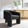Modway Greer Boucle Fabric Upholstered Accent Armchair Black 