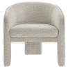 Modway Greer Boucle Fabric Upholstered Accent Armchair White Front
