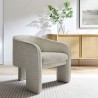 Modway Greer Boucle Fabric Upholstered Accent Armchair White
