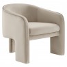 Modway Greer Performance Velvet Upholstered Accent Armchair White Side