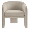 Modway Greer Performance Velvet Upholstered Accent Armchair White Front
