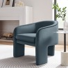 Modway Greer Performance Velvet Upholstered Accent Armchair Blue