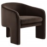 Modway Greer Performance Velvet Upholstered Accent Armchair Brown