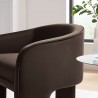 Modway Greer Performance Velvet Upholstered Accent Armchair Brown