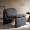 Modway Dune Boucle Upholstered Armless Accent Chair Charcoal