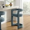 Modway Winslow Performance Velvet Counter Stool Blue - Modway Winslow Performance Velvet Counter Stool Blue
