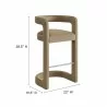 Modway Winslow Performance Velvet Bar Stool Taupe - Modway Winslow Performance Velvet Bar Stool Taupe