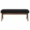 Modway Lyra 47" Boucle Upholstered Bench Black Front - Modway Lyra 47" Boucle Upholstered Bench Black Front