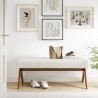 Modway Lyra 47" Boucle Upholstered Bench Ivory