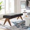 Modway Lyra 63" Fabric Upholstered Bench Blue