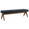 Modway Lyra 63" Fabric Upholstered Bench Blue
