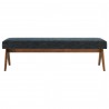 Modway Lyra 63" Fabric Upholstered Bench Blue Front