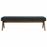 Modway Lyra 63" Fabric Upholstered Bench Blue Front - Modway Lyra 63" Fabric Upholstered Bench Blue Front