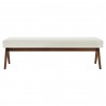 Modway Lyra 63" Boucle Upholstered Bench Ivory Front