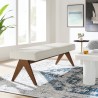 Modway Lyra 63" Boucle Upholstered Bench Ivory