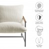 Modway Raya Outdoor Patio Boucle Sling Lounge Chair Ivory