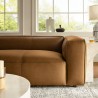 Modway Auren Upholstered Vegan Leather Sofa Camel