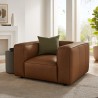Modway Auren Upholstered Vegan Leather Modular Armchair Coffee