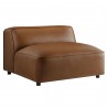 Modway Auren Upholstered Vegan Leather Modular Armless Chair Coffee