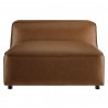 Modway Auren Upholstered Vegan Leather Modular Armless Chair Coffee Front