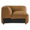 Modway Auren 3-Piece Upholstered Vegan Leather Modular Loveseat with Ottoman Camel