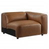 Modway Auren Vegan Leather Modular Armchair Right Coffee