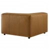 Modway Auren Upholstered Vegan Leather Modular Corner Chair Camel Backx