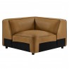 Modway Auren Upholstered Vegan Leather Modular Corner Chair Camel Front