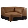 Modway Auren Upholstered Vegan Leather Modular Corner Chair Coffee Front