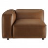 Modway Auren 3-Piece Upholstered Vegan Leather Modular Loveseat with Ottoman coffee