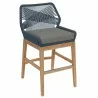 Modway Wellspring Outdoor Patio Teak and Rope Counter Stool Blue - Modway Wellspring Outdoor Patio Teak and Rope Counter Stool Blue