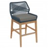 Modway Wellspring Outdoor Patio Teak and Rope Counter Stool Blue